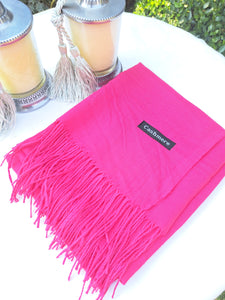 Cotton Cashmere Scarf Dark Pink