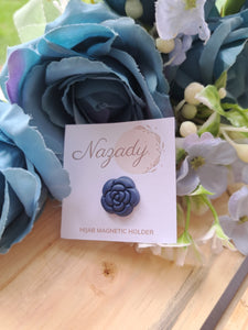 Rose Hijab Magnet - Navy