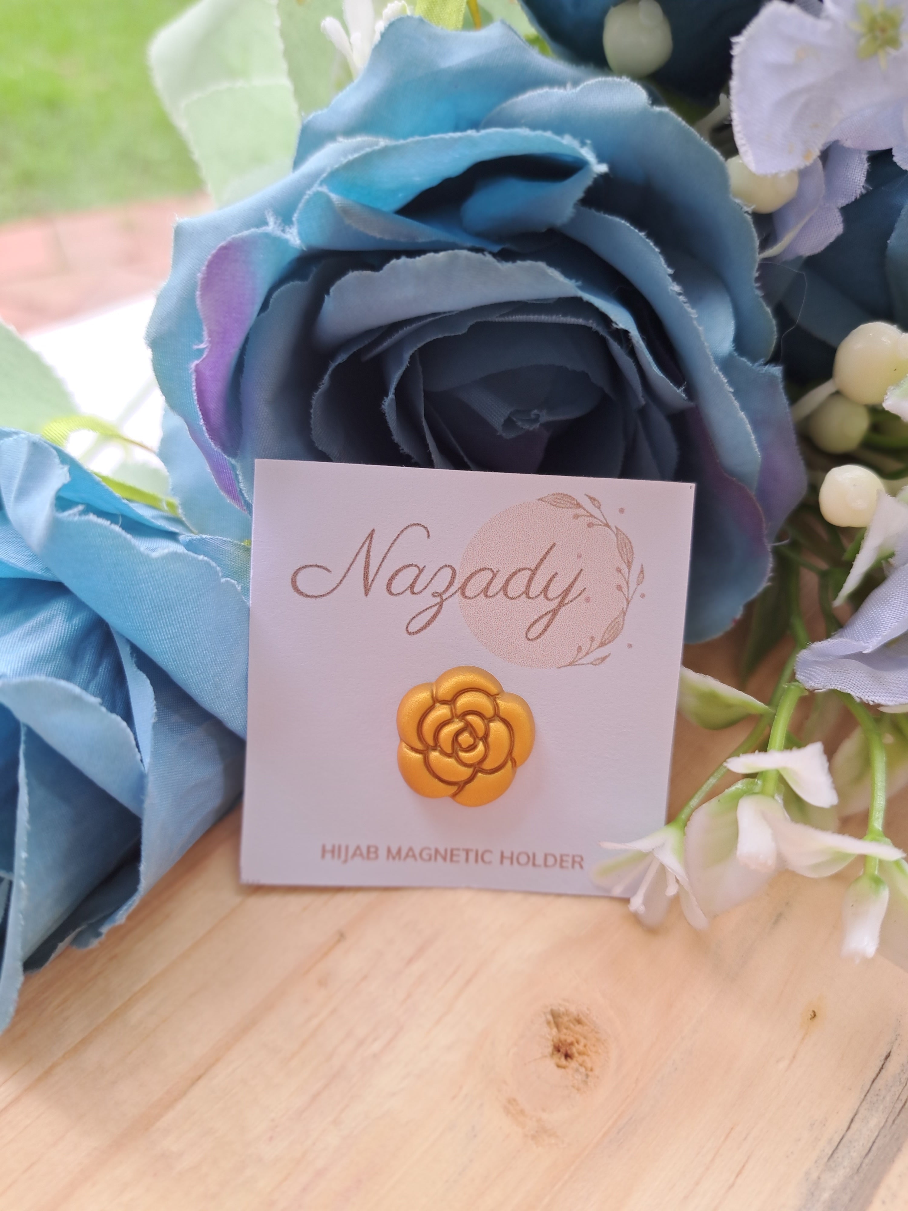 Rose Hijab Magnet - Gold