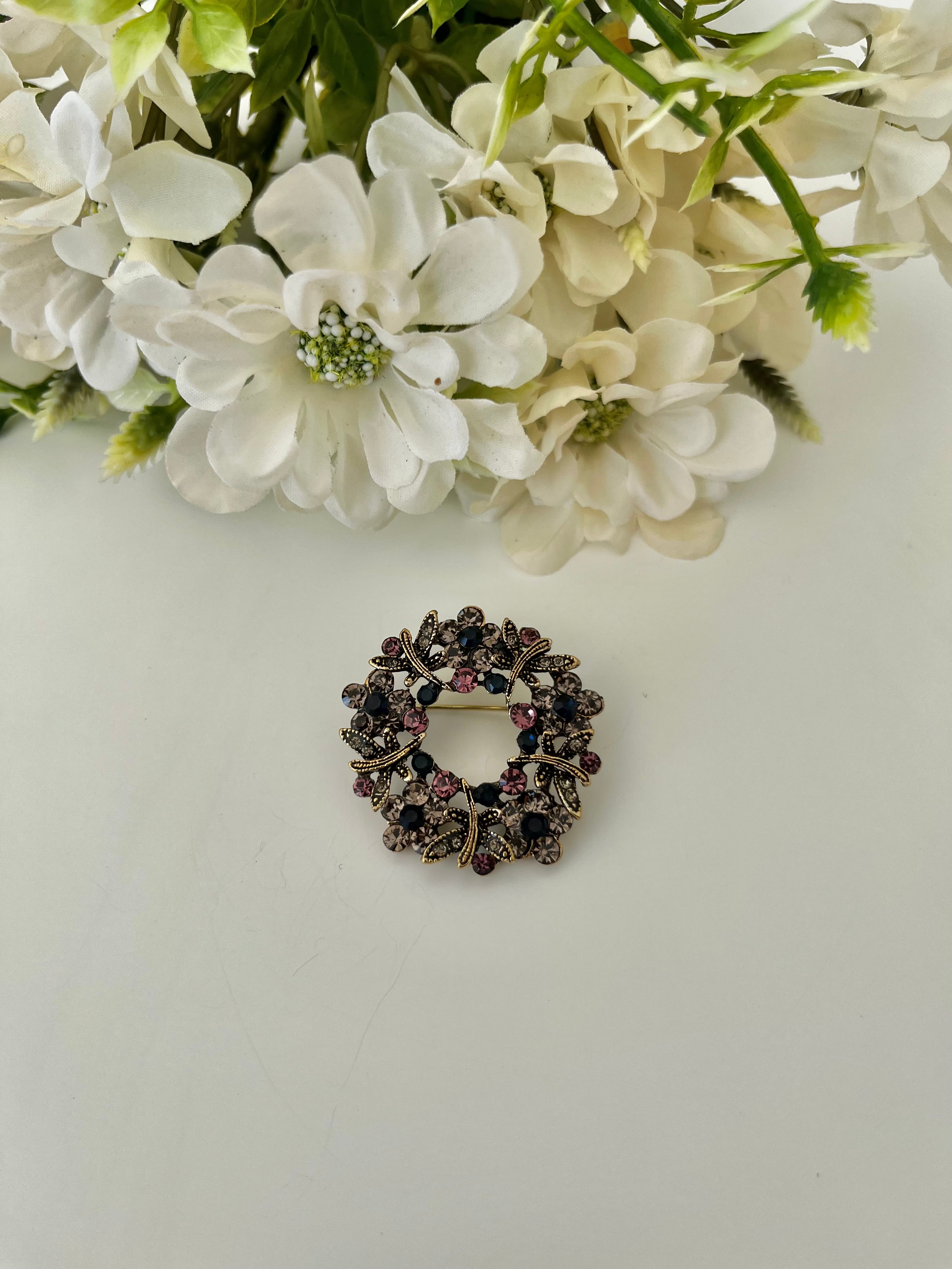 Rhinestones Scarf Pin / Brochure