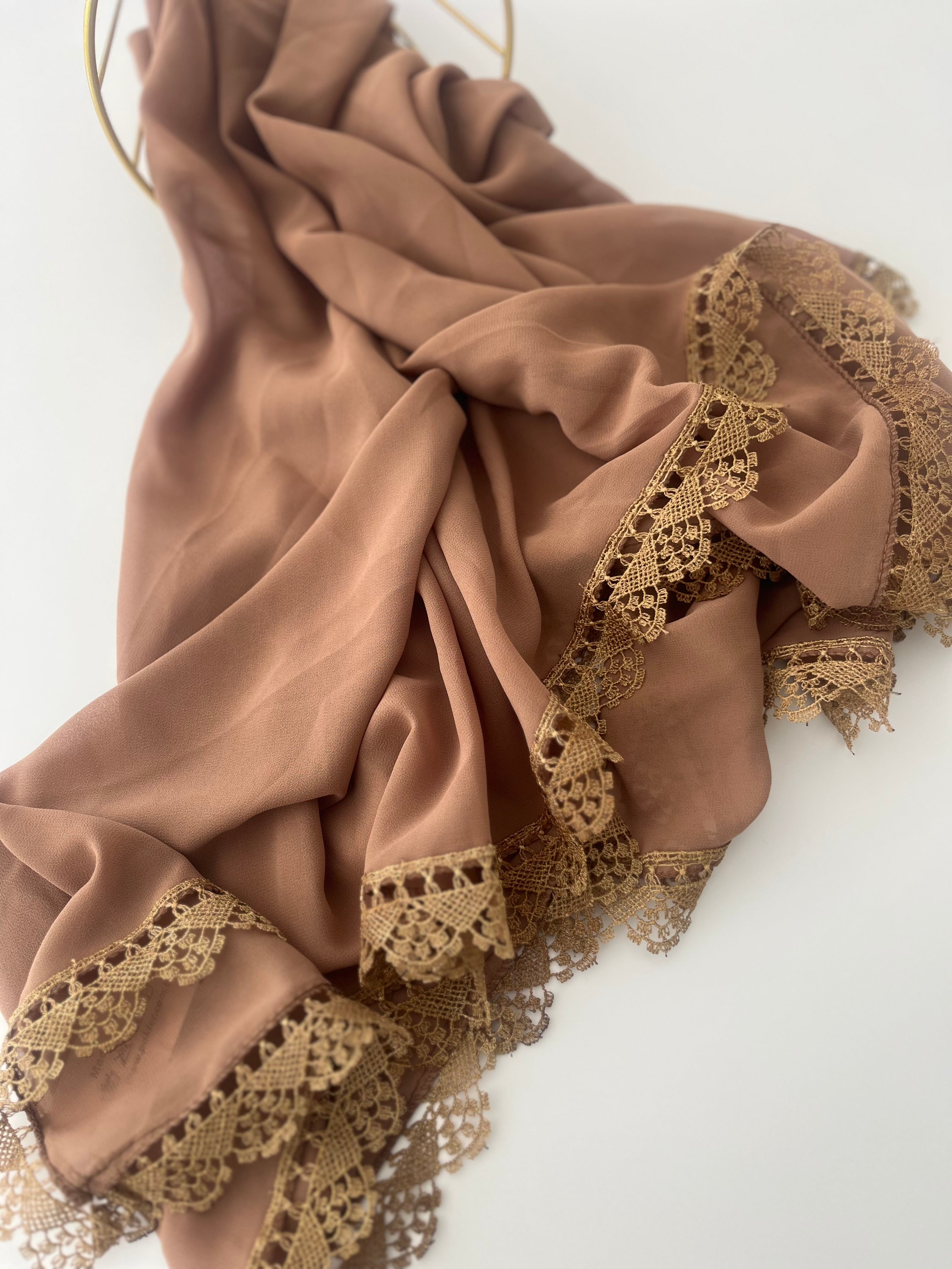 Chiffon with Lace edging