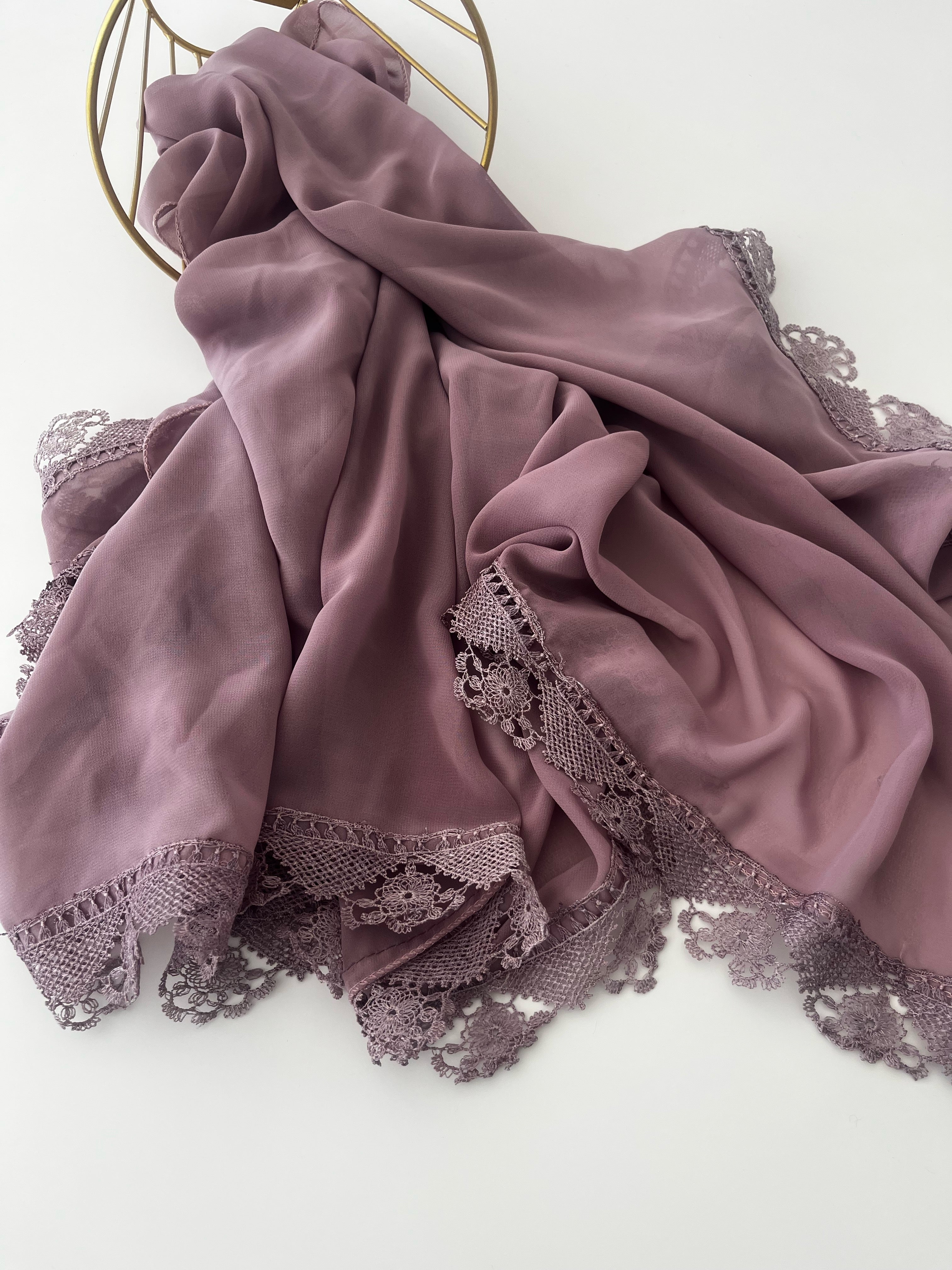 Chiffon with Lace edging