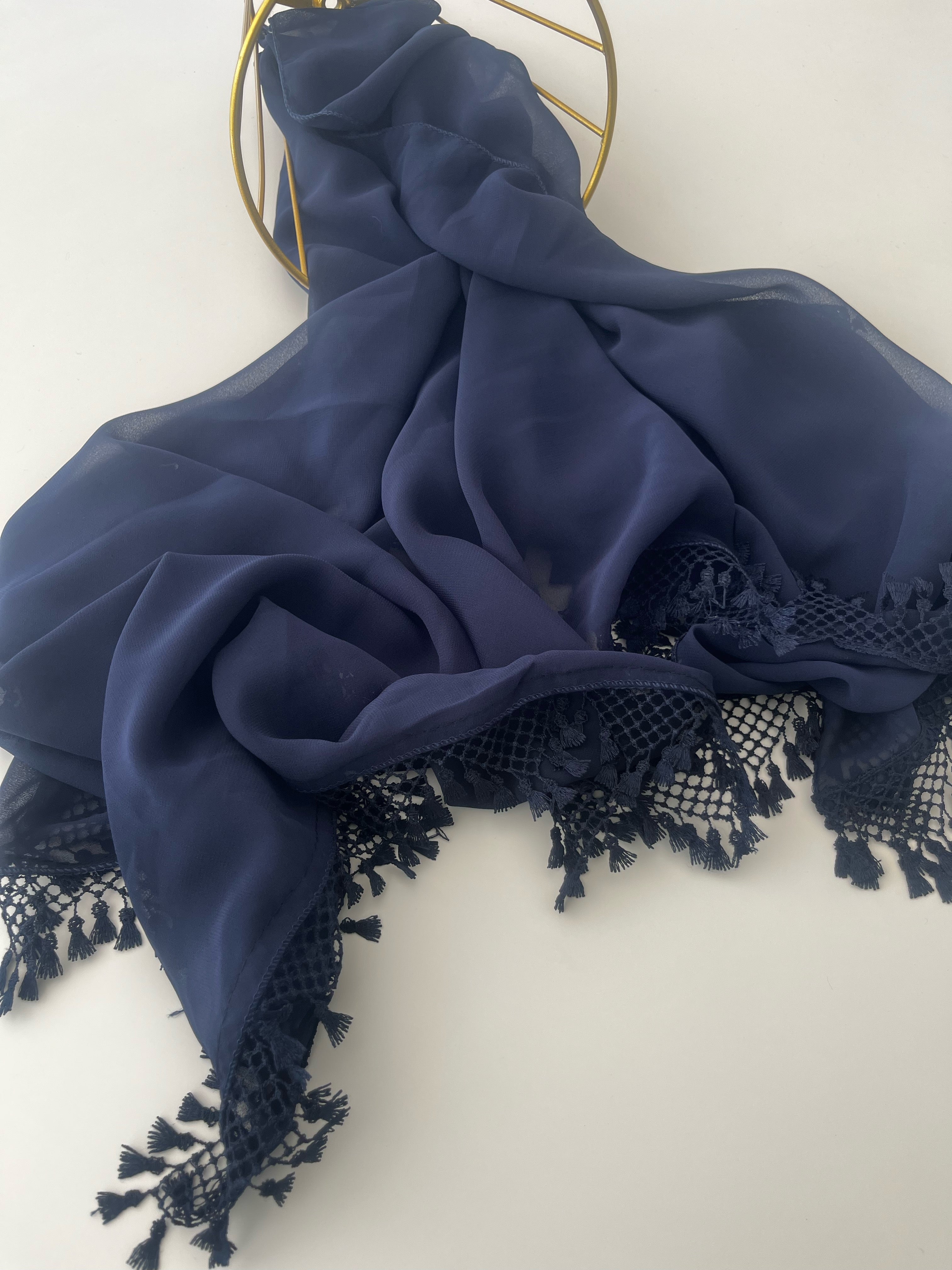 Chiffon with Lace edging