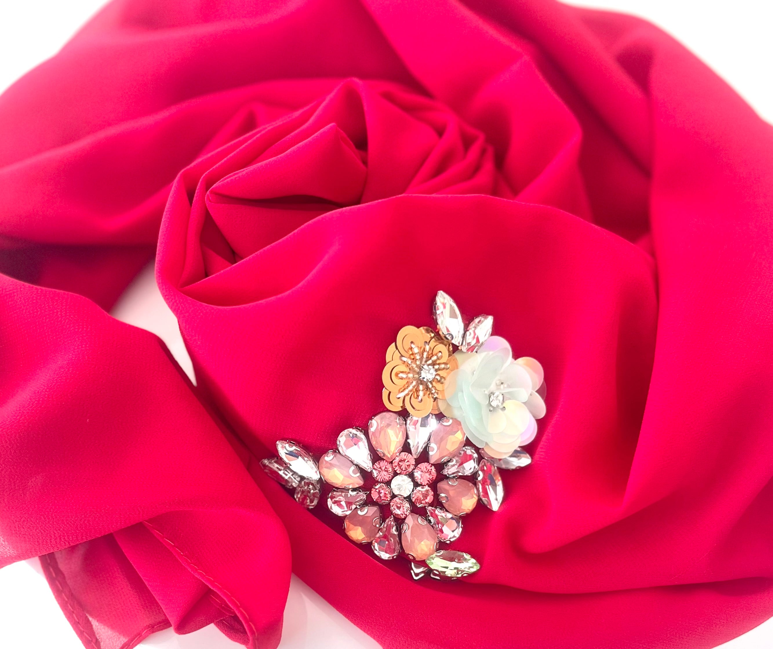 Chiffon with Rhinestone