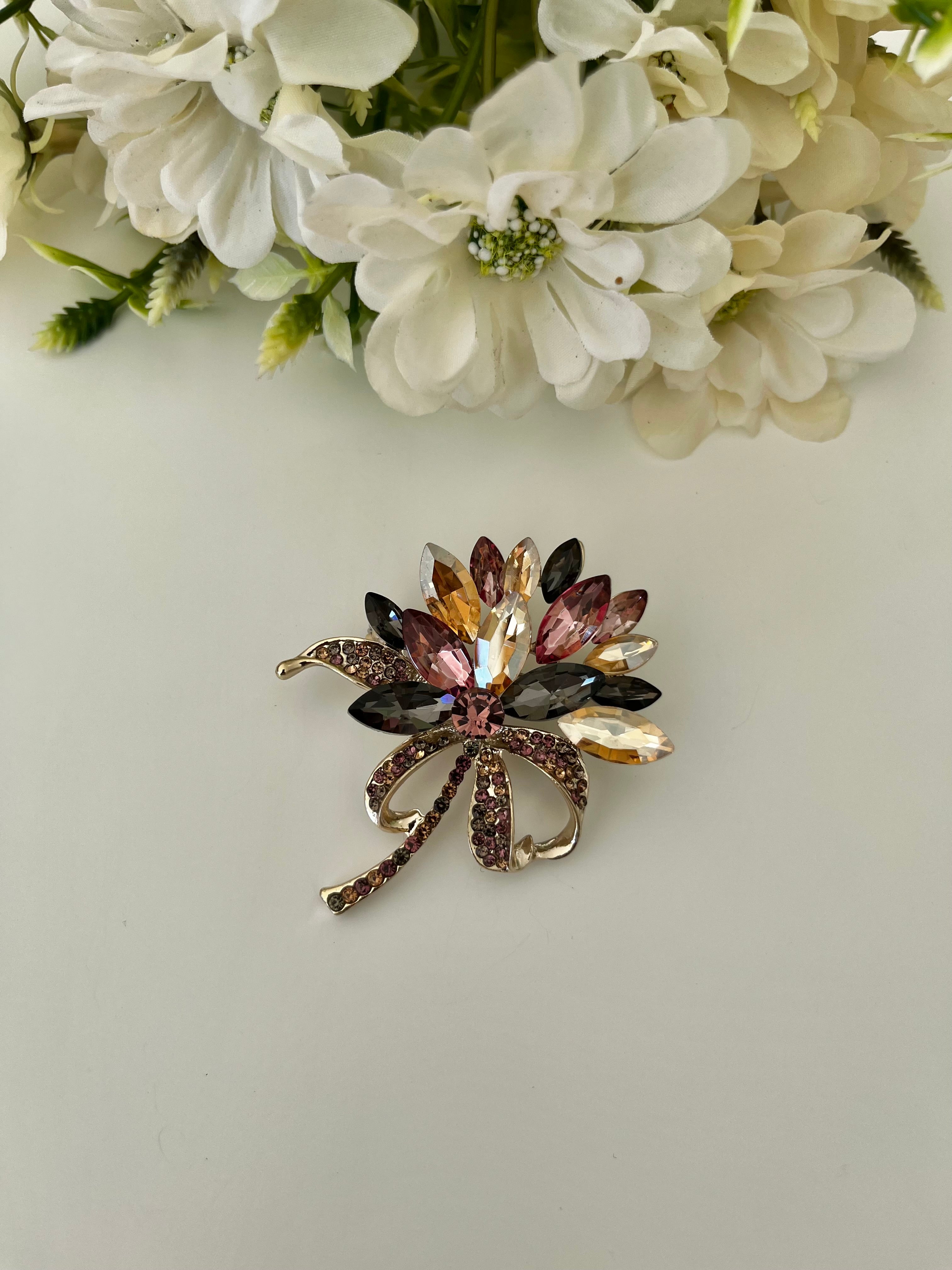 Rhinestones Scarf Pin / Brochure