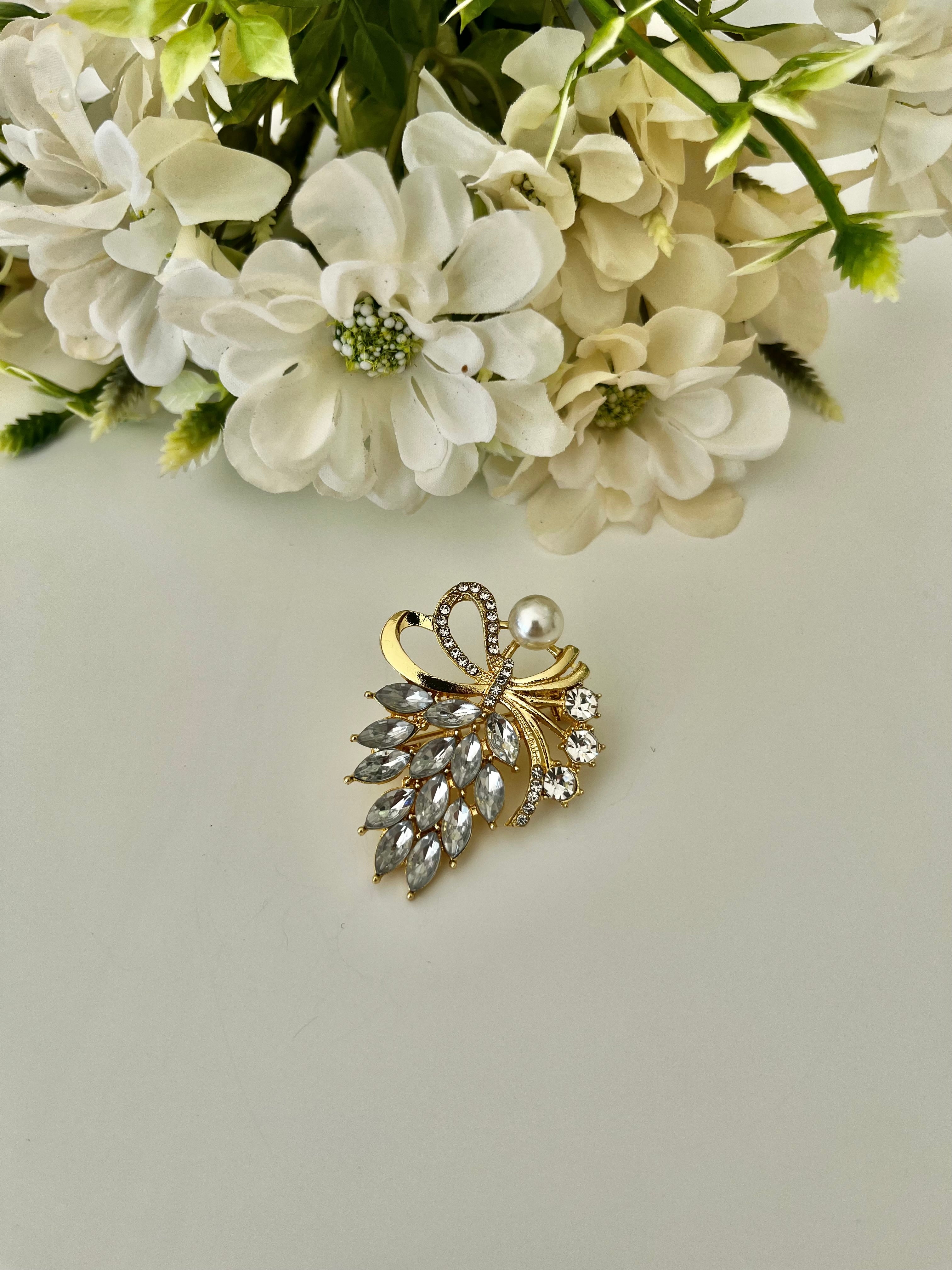 Rhinestones Scarf Pin / Brochure