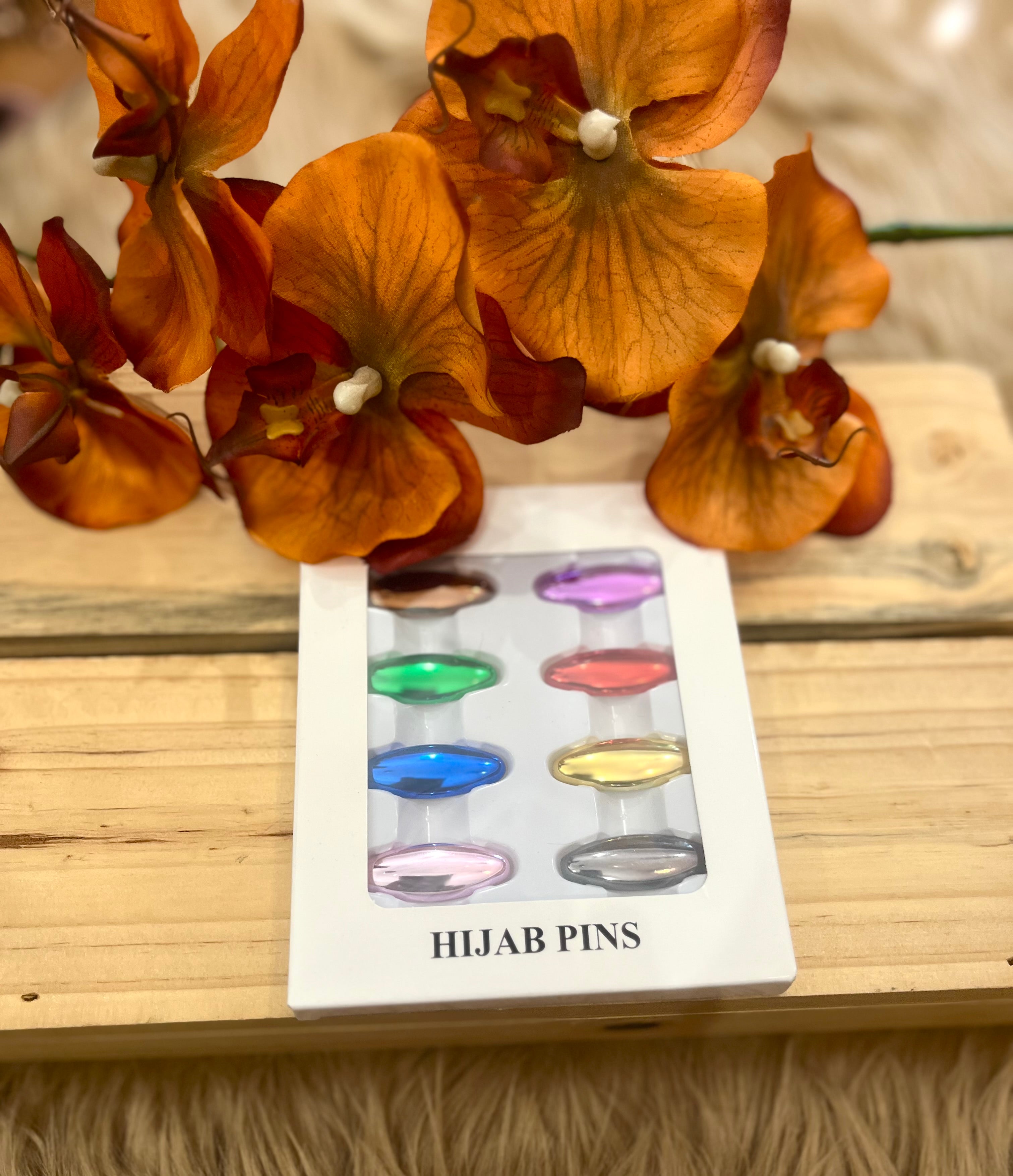 Hijab 8 pack metallic pins