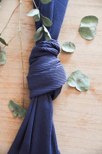 Ribbed Chiffon - Steel Blue