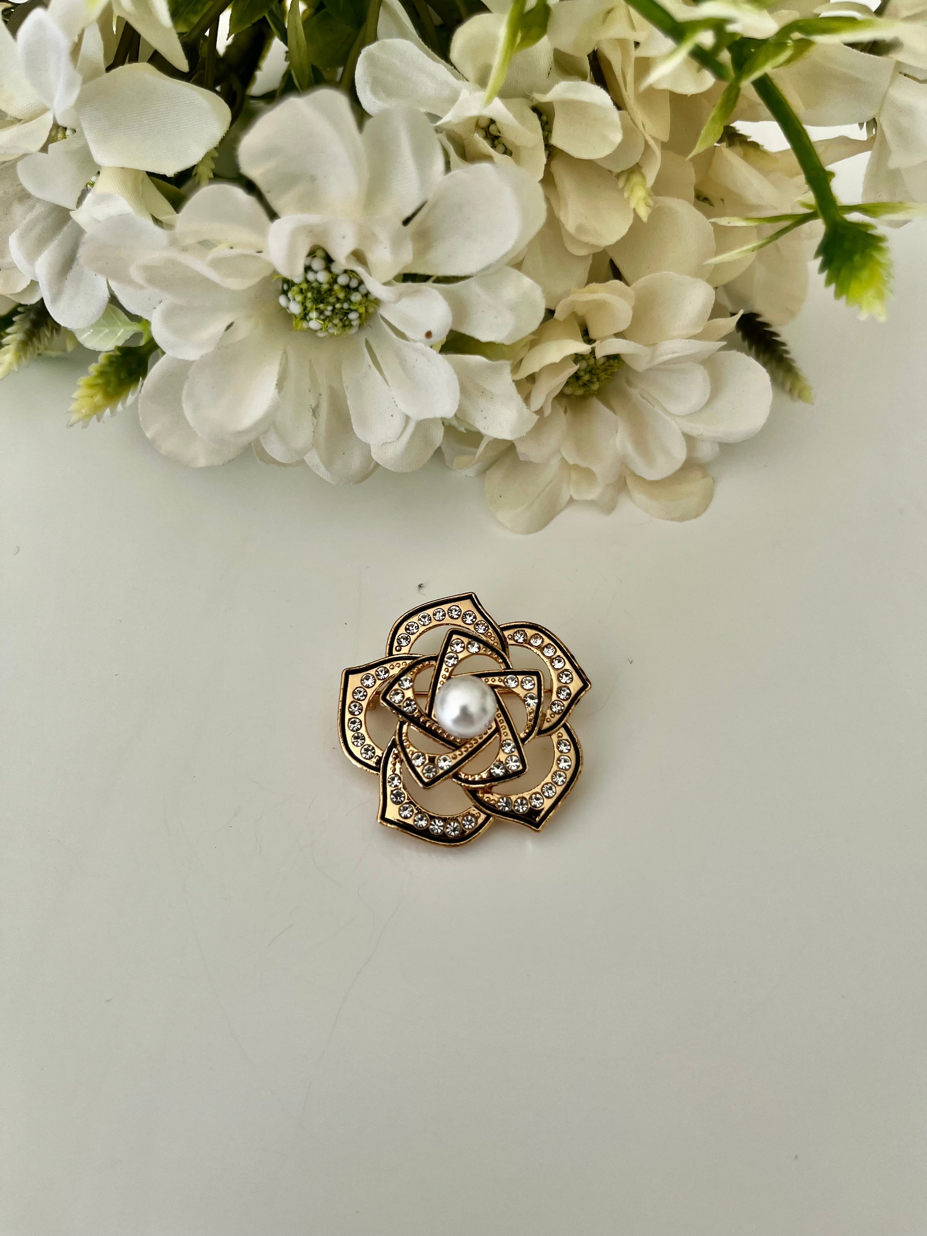 Rhinestones Scarf Pin / Brochure