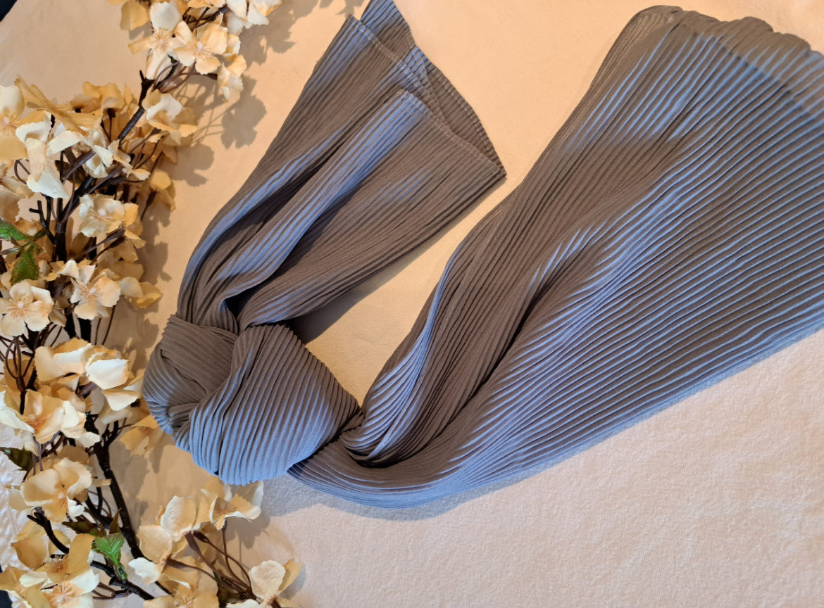 Ribbed Chiffon- Grey