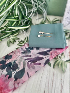1 Premium Chiffon, 1 Floral Cotton with Free clip