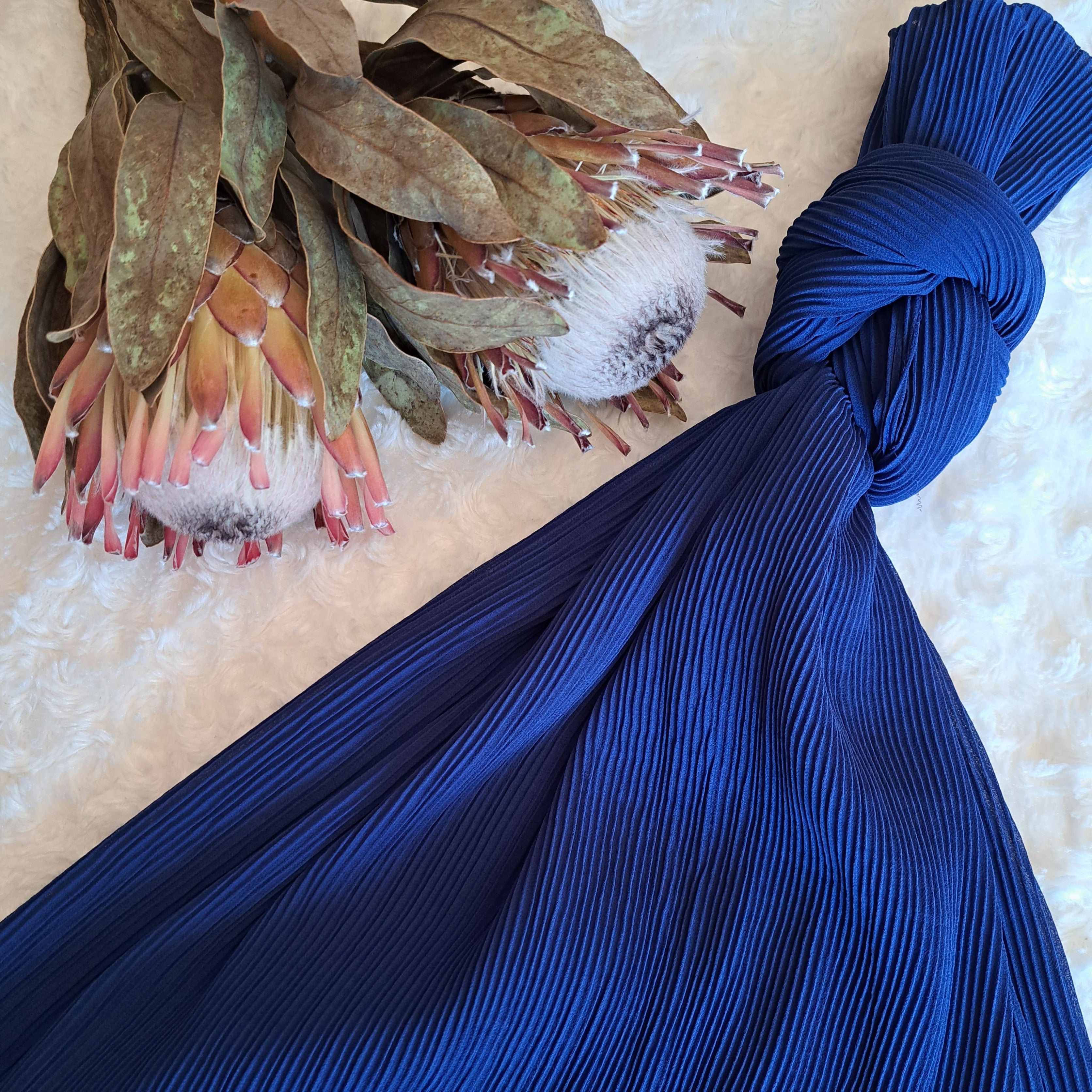 Ribbed Chiffon - Royal Blue
