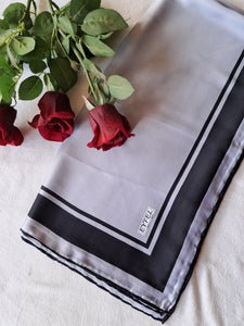 Satin Square - Silver Grey & Black